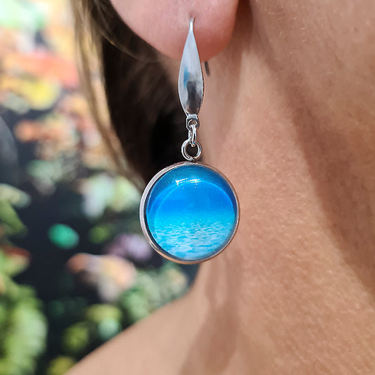 Aquarius Round Earrings – Stainless Steel Hooks