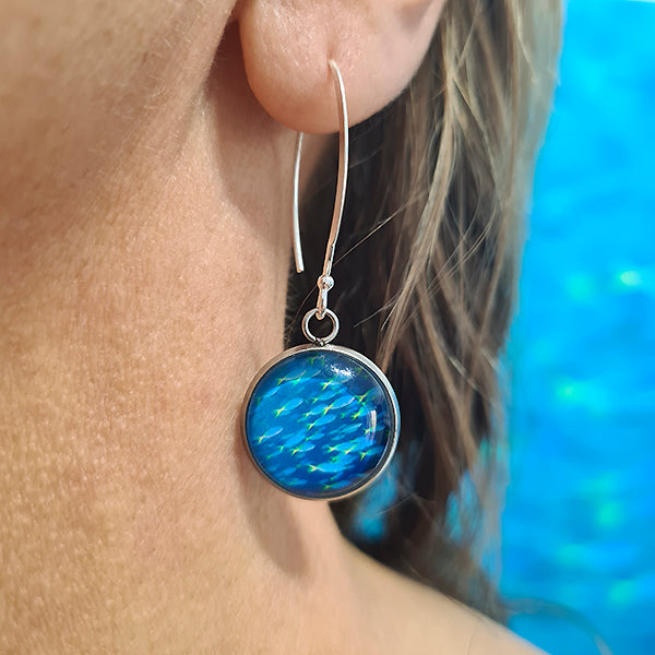 Fusiliers Round Earrings - Sterling Silver Drops