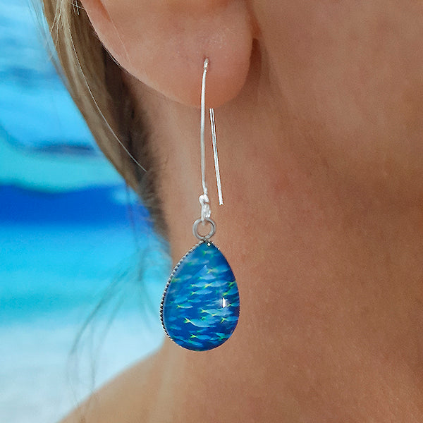 Fusiliers Teardrop Earrings - Sterling Silver