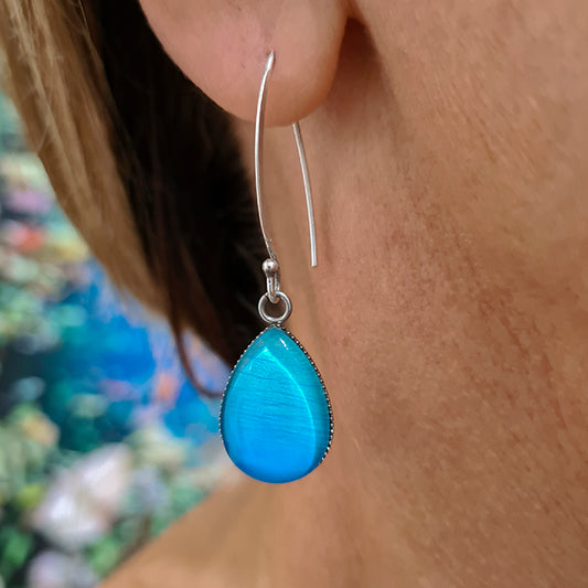 Aquarius Teardrop Earrings - Sterling Silver