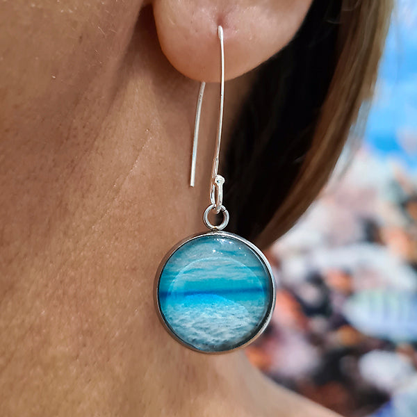 InfiniSea Round Earrings - Sterling Silver Drops