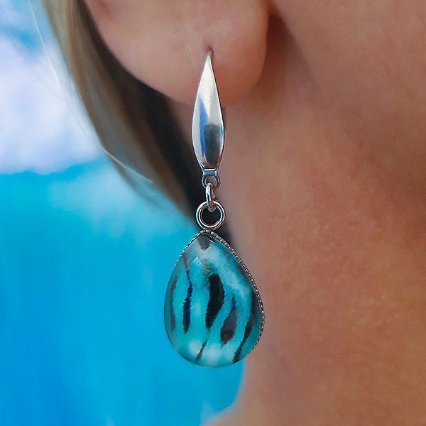 Ningaloo Dreaming Teardrop Earrings - Stainless Steel Hooks