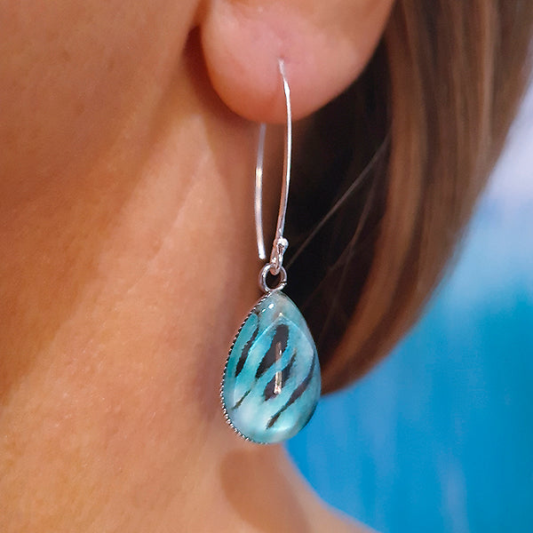 Ningaloo Dreaming Teardrop Earrings - Sterling Silver
