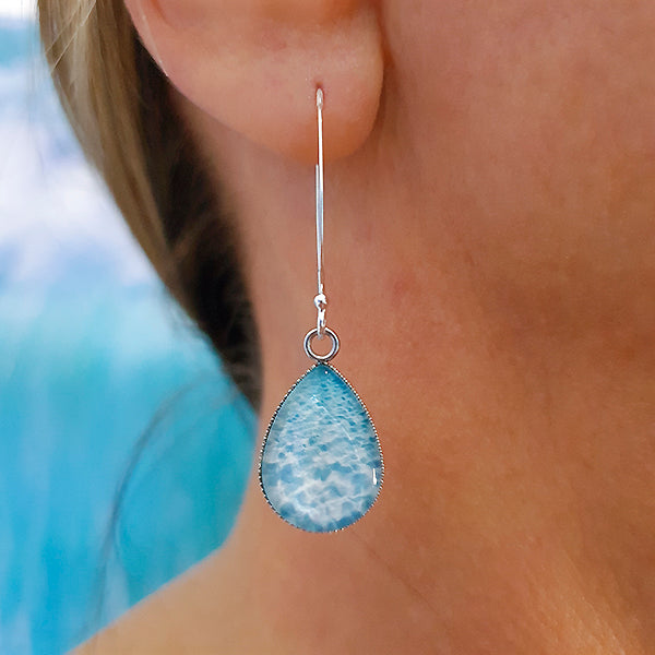 Ningaloo Sands Teardrop Earrings - Sterling Silver