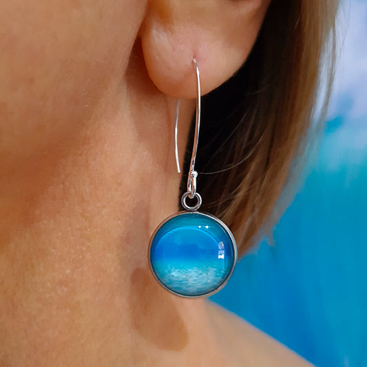 Aquarius Round Earrings – Sterling Silver Drops