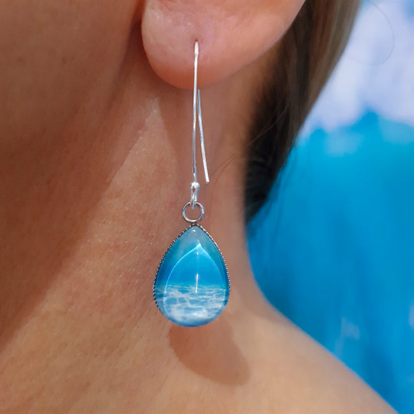 Ningaloo Sea Teardrop Earrings - Sterling Silver