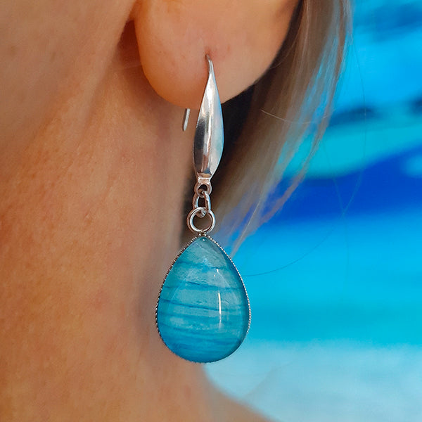Ningaloo Sky Teardrop Earrings - Stainless Steel Hooks