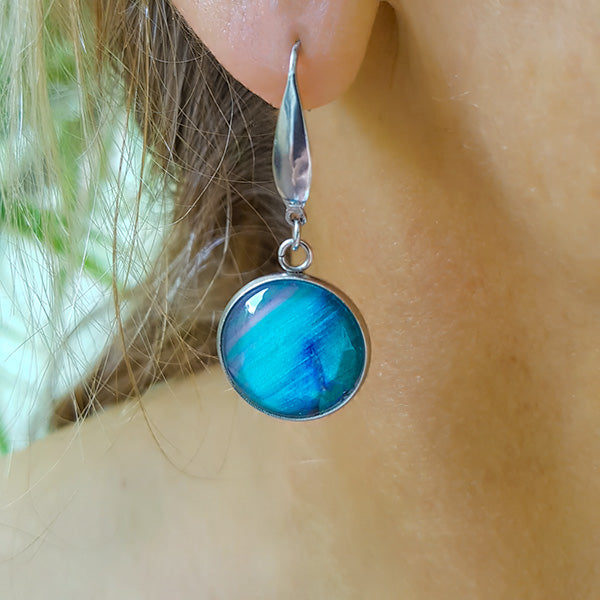 Parrotfish 1 Round Earrings - Stainless Steel Hooks