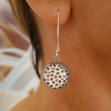 Load image into Gallery viewer, Cowrie Round Earrings Silver Wires

