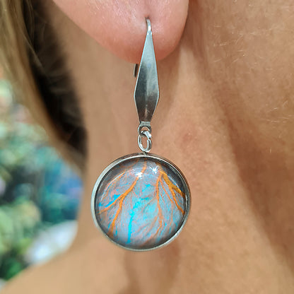 Gorgonian Round Earrings - Stainless Steel Hooks