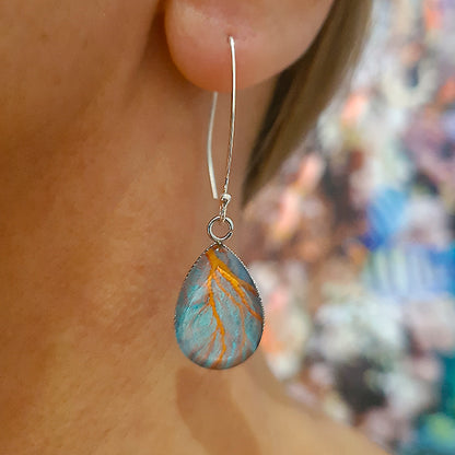 Gorgonian Teardrop Earrings - Sterling Silver