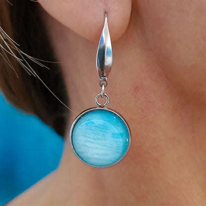 IndigoSand Round Earrings - Stainless Steel Hooks