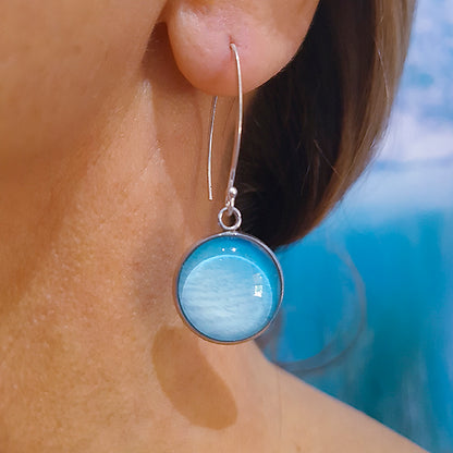 IndigoSand Round Earrings - Sterling Silver