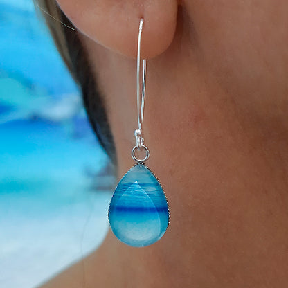 IndigoSea Teardrop Earrings - Sterling Silver