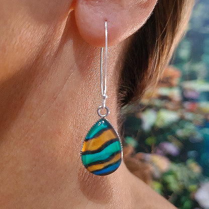 Mandarin Teardrop Earrings - Sterling Silver