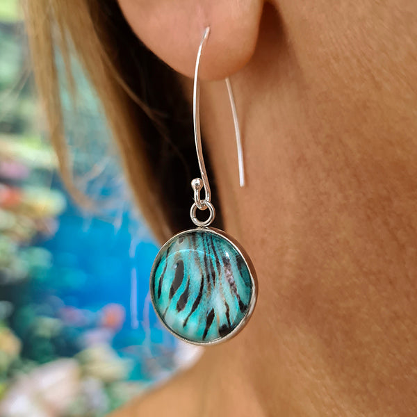 Ningaloo Dreaming Round Earrings Silver Wires