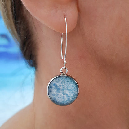 Ningaloo Sands Round Earrings - Sterling Silver Drops