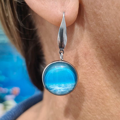 Ningaloo Sea Round Earrings - Stainless Steel Hooks