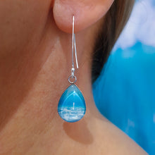 Load image into Gallery viewer, Ningaloo Sea Tear Drop Earrings Silver Wires
