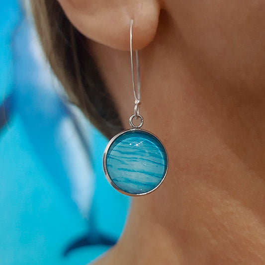 Ningaloo Sky Round Earrings Silver Wires