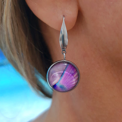 Parrotfish 2 Round Earrings - Stainless Steel Hooks