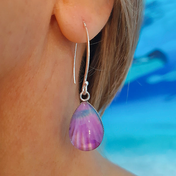 Parrotfish 2 Tear Drop Earrings Silver Wires