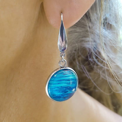 IndigoSky Round Earrings - Stainless Steel Hooks