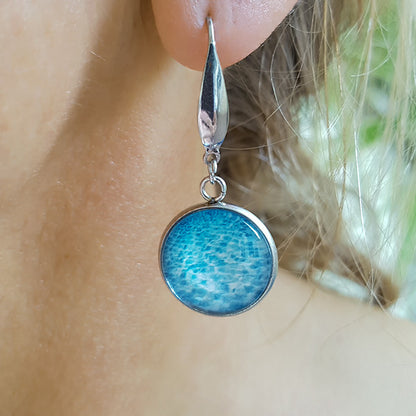 Ningaloo Sands Round Earrings - Stainless Steel Hooks